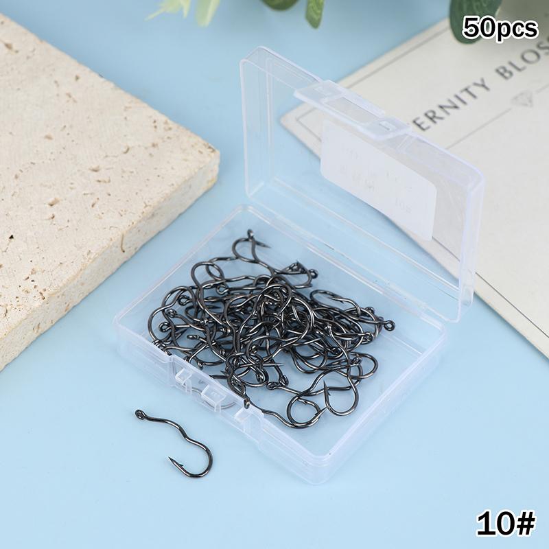 50Pcs Premium Fishing Hooks - Barbed Design For Anti-Slip & Secure Fish Grip | Reliable For Freshwater And Saltwater Hunting