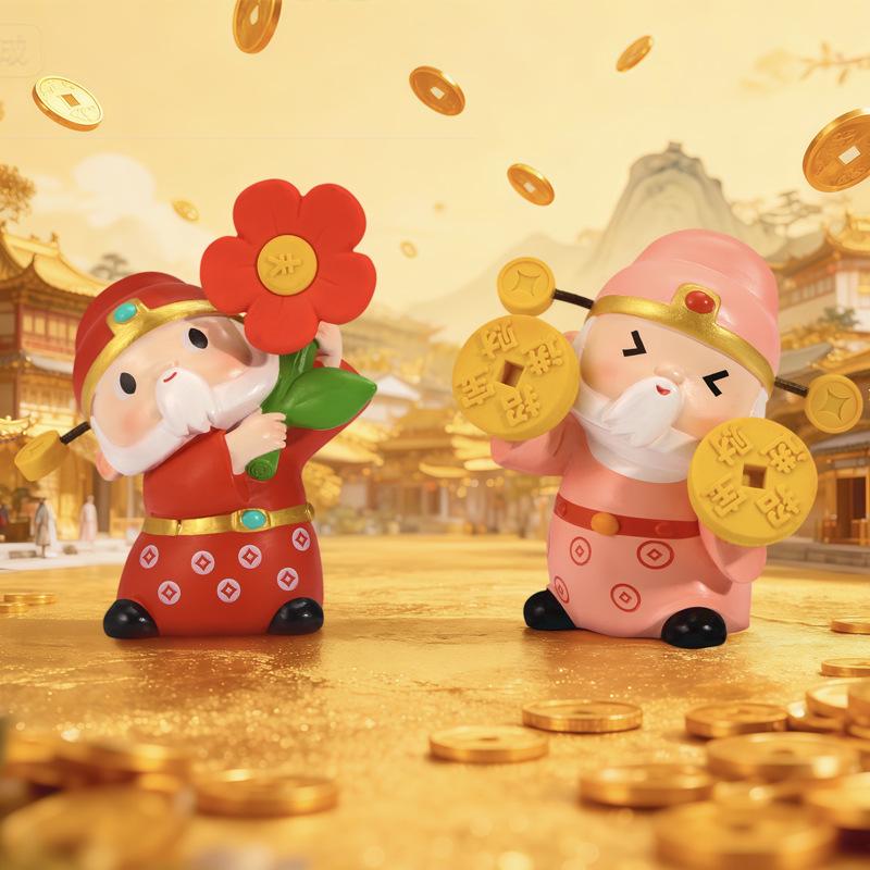 God of Wealth Blind Box: Creative Resin Desktop Ornament in Multiple Styles