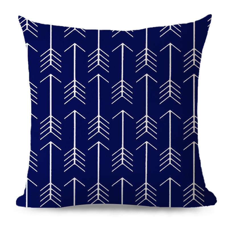 Japanese Printed Geometric Pillow Cover Office Sofa Cushion Cushion Cover Linen Pillow Cover