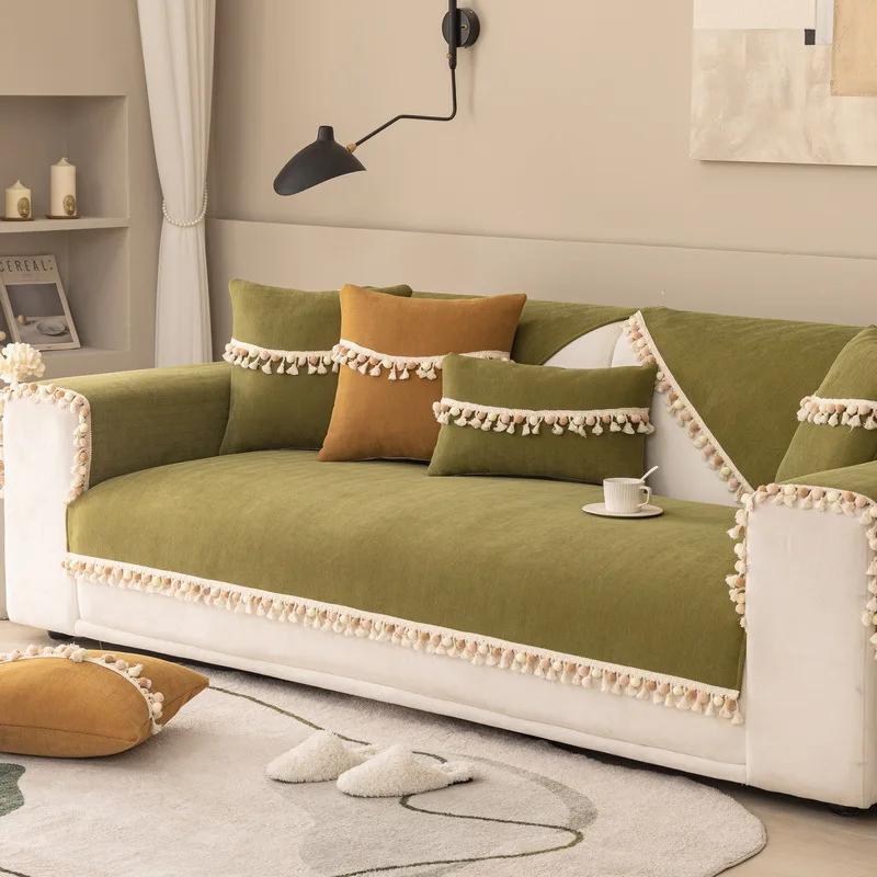 Chenille Tassel Sofa Cushion Internet-famous New Four-season Universal Cushion Sofa Cover All-inclusive Cover Cloth