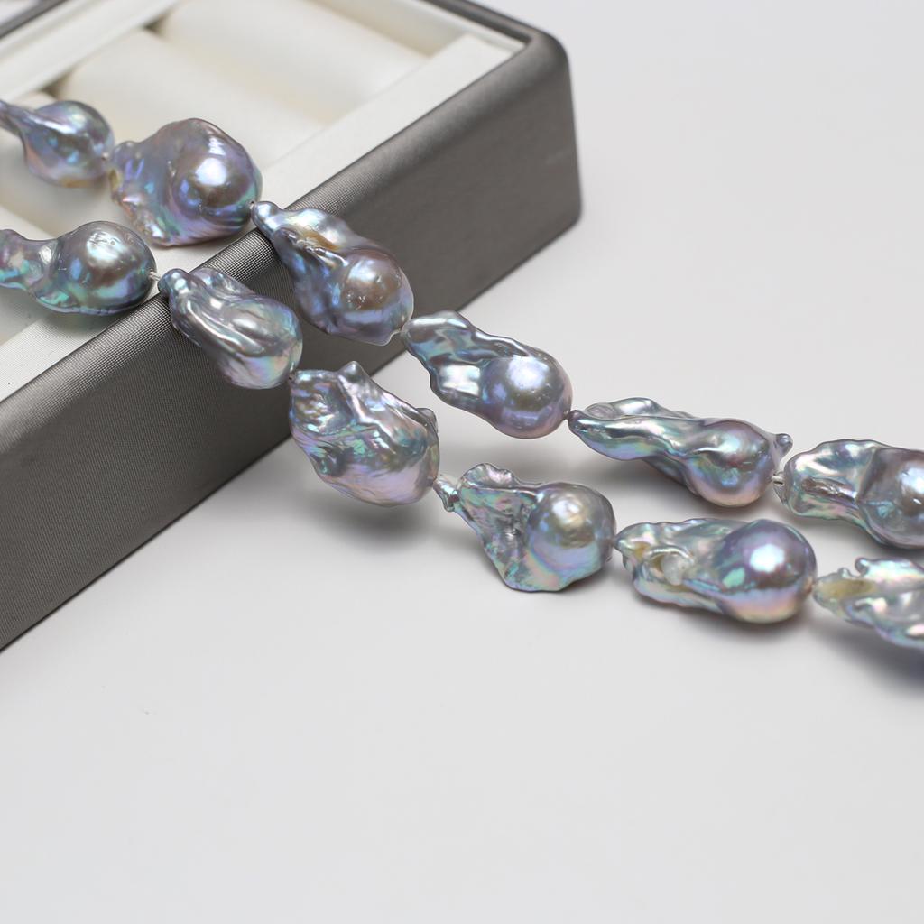 1String, Luxury Natural Shell Mother of Pearl Beads, Baroque Style Handmade Irregular Loose Spacer Beads 12-15mm, for DIY Jewelry Making Supplies 36cm