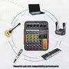 6Channel Audios Mixer USB Mixing Board With Wireless Streaming Audios Effect Basses/Trebles Controls For Podcast Setups