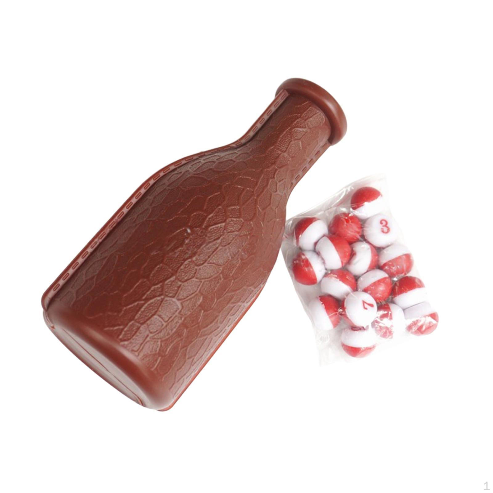 

Billiard Bottle with Counting Balls, Portable Pool Dice Box for Games коричневый