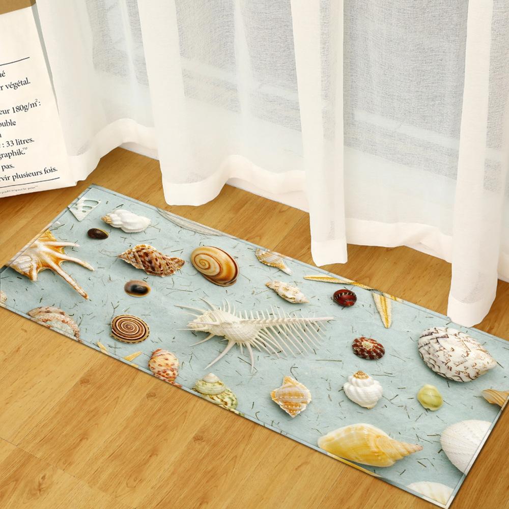 Beach Shell Household Floor Mat, Bathroom Non-Slip Door Mat, Bedroom, Living Room Carpet Bay Window Mat