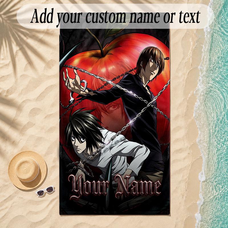 Beach TowelDeath Note Custom Name Text Personalized Soft Towel for Beach Pool Indoor Home Decor Gift