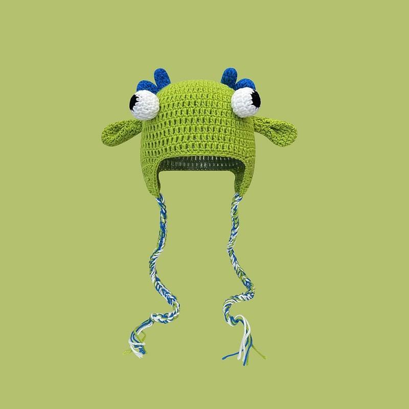 Shrek Face Mask Knit Cap With Soft Acrylic Material For Casual Winter Use