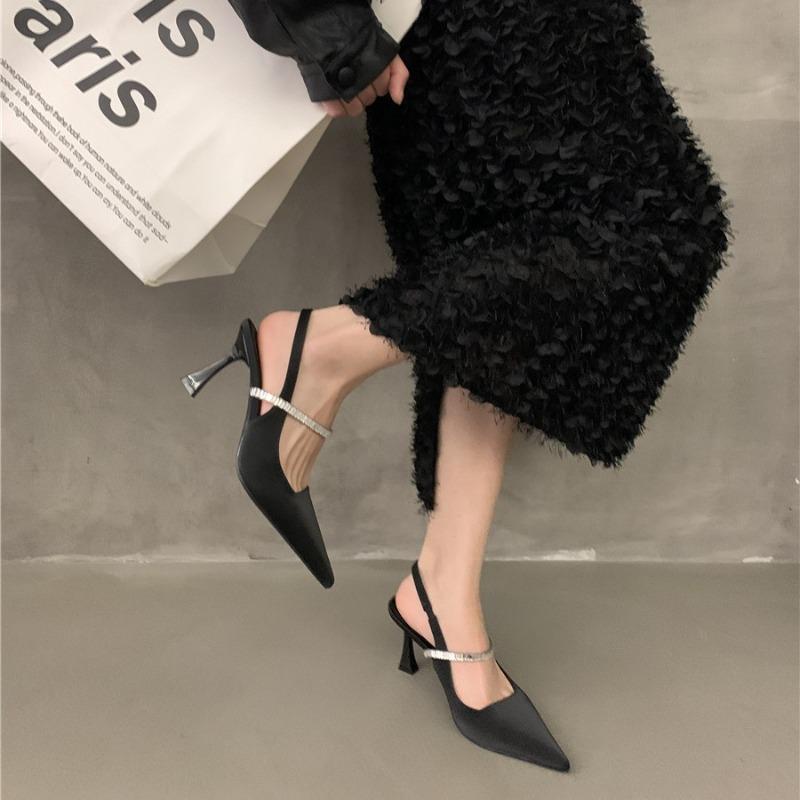 Fashion Hot Selling High Heels Summer 2025 New Diamond Footwear Ladies Shoes Sandals for Women Rhinestones Heeled Pointed Toe Pumps