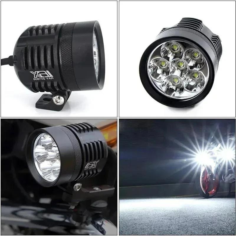 1pcs Motorcycle Light L6X Motorcycle LED Headlight Waterproof 6LED Driving Spotlight Front Fog Light Auto Parts 2026 New