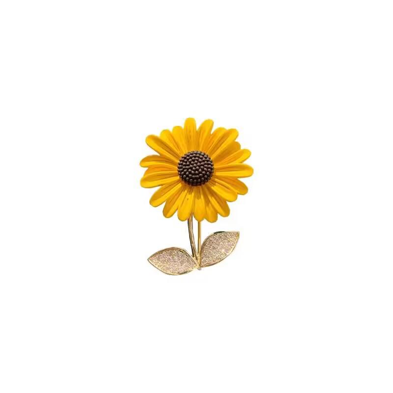 Exquisite Sunflower Corsage Brooch: High-End Women's Pin for Suits and Shirts - Unique, Stylish, and Cute Accessory