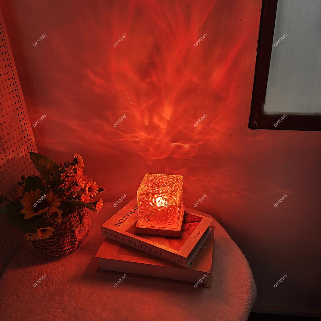 Dynamic Mode Rotating Water Ripple 16 Color Changing Crystal Projector Remote Control Atmosphere Space Night Light Table Lamp