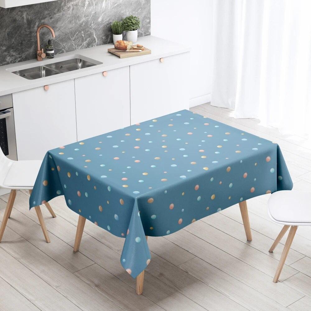 Cartoon Floral Tablecloth Home Decor Anti-Stain Waterproof Table Decoration Rectangular Kitchen Fireplace Countertop