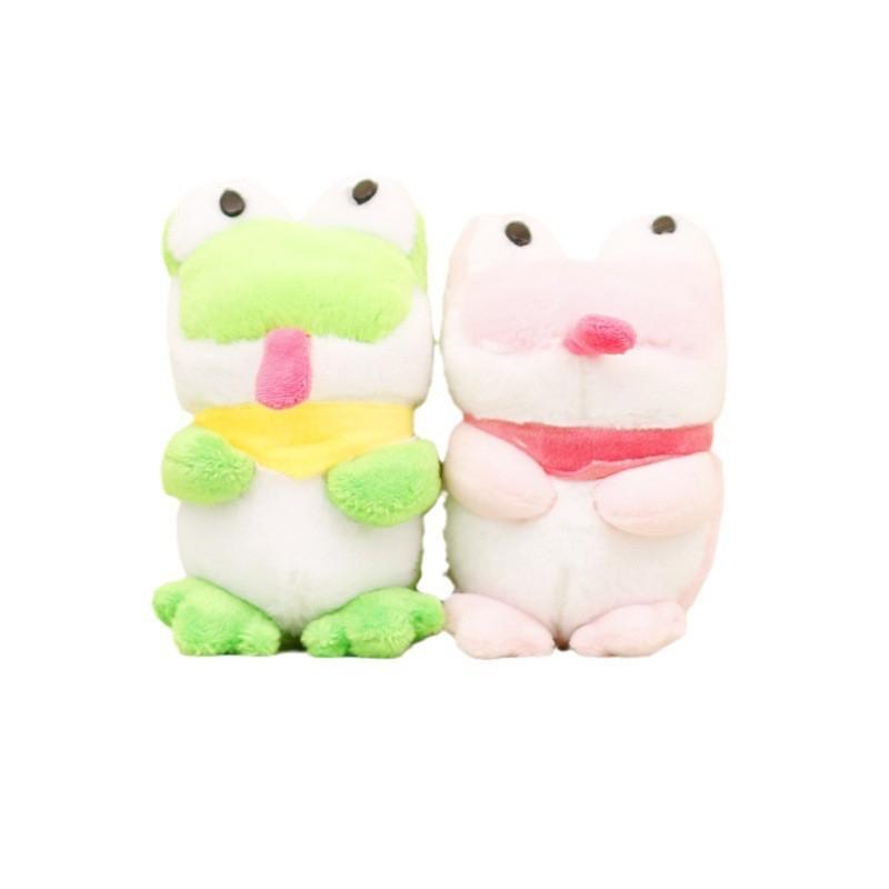 Cute Froggy Plush Keychain Quirky Tongue-out Frog Stuffed Toy Perfect For Backpacks