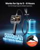 Triple Lens Endoscope with Light, 5" HD IPS Screen Industrial Borescope Camera, 8 + 2 LED Lights, 8X Zoom, 5000mAh, IP67 Waterproof Inspection Snake