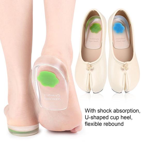 1 Pair Heel Pads Super Soft Wear Resistant Shock Absorption Comfortable Shoe Wedge Inserts Gel Heel Cups