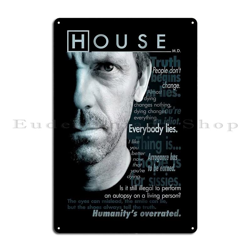 Ты Идиот Доктор Хаус Металлическая Табличка Постер Паб Персонаж Настенный Декор Пещера Гостиная Доктор Хаус Жестяная Табличка Постер 20x30cm（7.8x11.8inch）