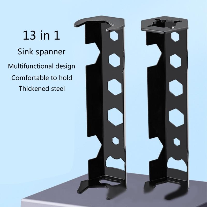 2Pcs Basin Wrench Sink Wrench Set Under Sink Plumbers Wrench Multifunctional Faucet Wrench Plumbers for Bathroom Kitchen