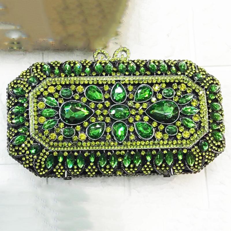 WHTUOHENG Borsa Bianca Grande Strass Metallo Dorato Diamante Cristallo Borsa da Matrimonio Moda Mini Ragazza Telefono Pochette da Sera Borse