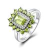 Light Luxury Natural Peridot August Birthstone Ring 925 Sterling Silver Real Gemstone Fine Jewelry for Women's Banquet Gift