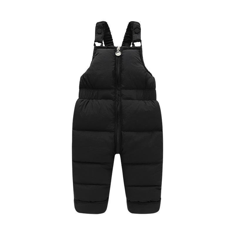 Warm Winter Baby Boys Overalls Down Pants Children Thick Pant Girls Boys Warm Trousers Kids Leggings Toddler Overalls Black Pink Green