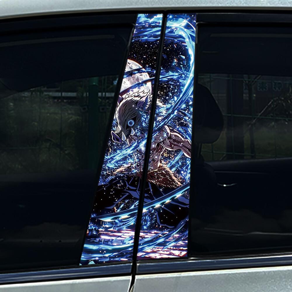 1/2X Demon Anime Boy Car Center Pillar Sticker B Pillar Protective Film Decoration