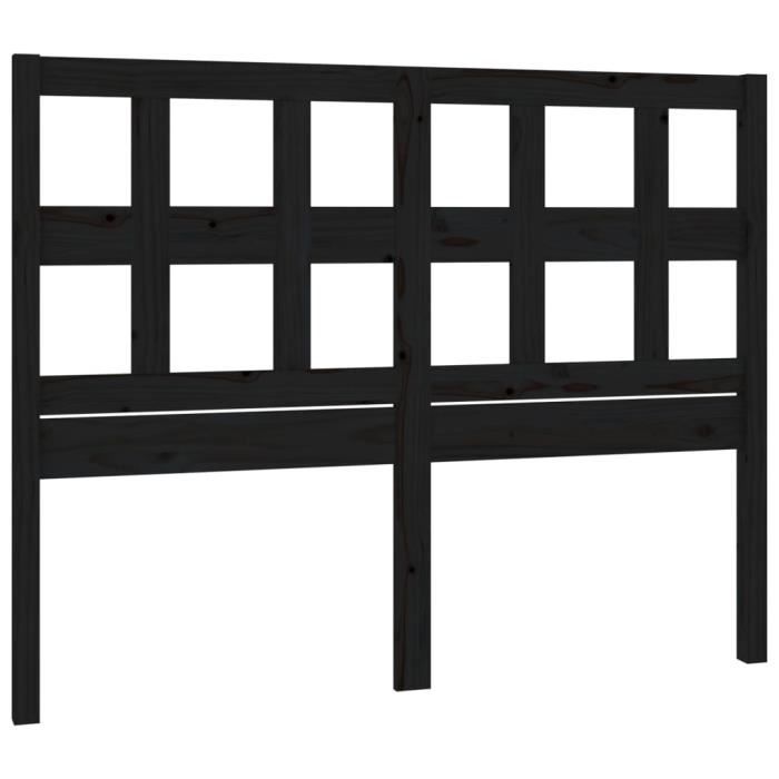 VidaXL Headboard Black 185.5x4x100 Cm Solid Pine Wood 818939