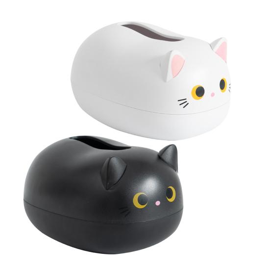 Tissue Dispenser Cute Cat Shaped Paper Holder Large Capacity Wide-Mouth Design Multi-Functional Storage Box
