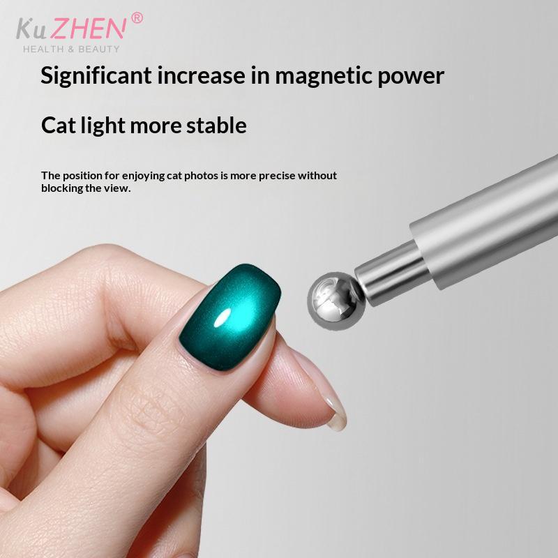 Double Headed Strong Magnetic Stick Cat Eye Magnet With 2 Steel Balls Nail Art Cylindrical For UV Gel Polish Manicure Pen Tools