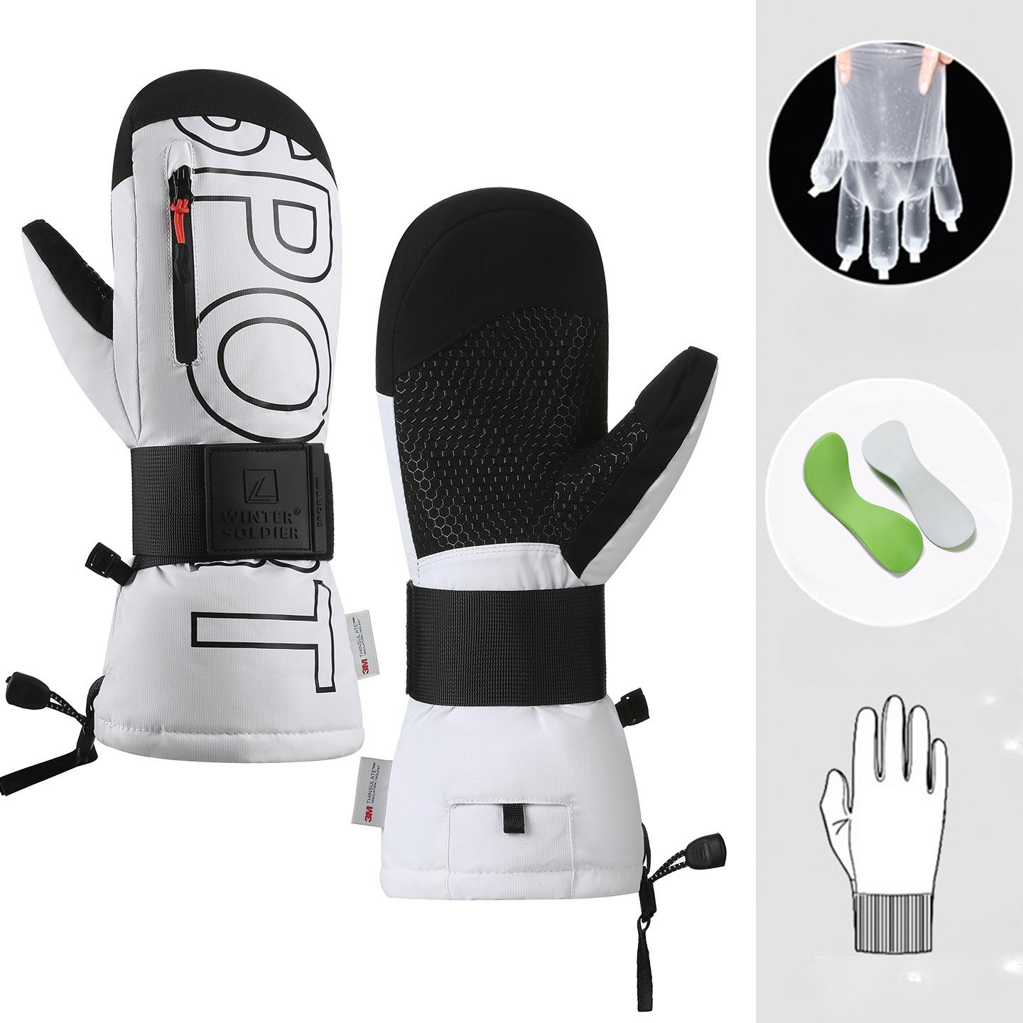 

Лыжные перчатки New Seri Plus Velvet Водонепроницаемые с защитой запястья Сенсорный экран Однослойные Теплые перчатки Сенсорный экран Противоскользящие M