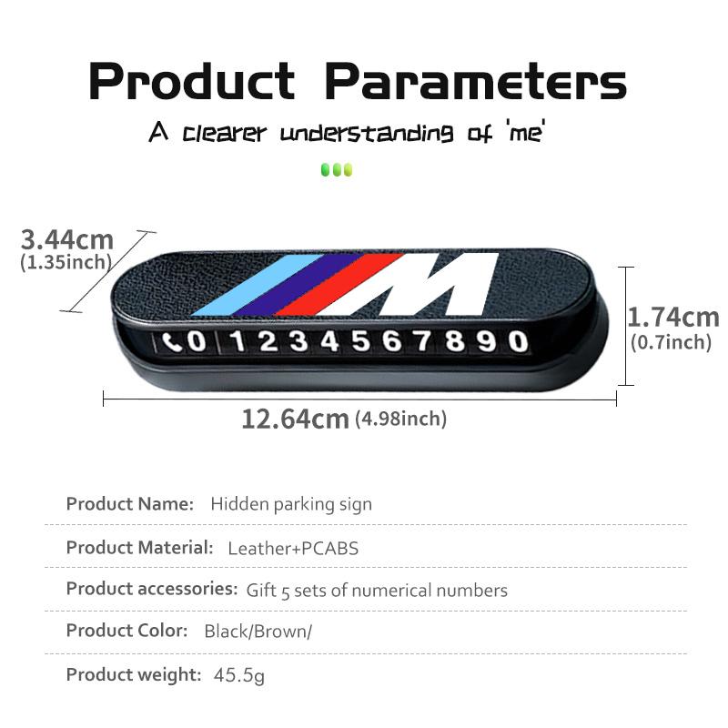 JKGN2 Suede Temporary Car Parking Phone Number Card Plate Park Stop For BMW M 1 3 4 5 6 7 Series X1 X3 X4 X5 G20 G38 F48 E36 E39