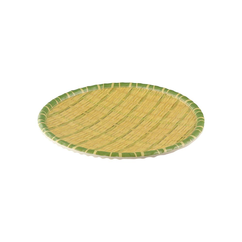 Imitation Bamboo Weaving Barbecue Plate Melamine Serving Plate Hot Pot Vegetable Plate  Home