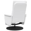 Recliner with Footrest White Faux Leather