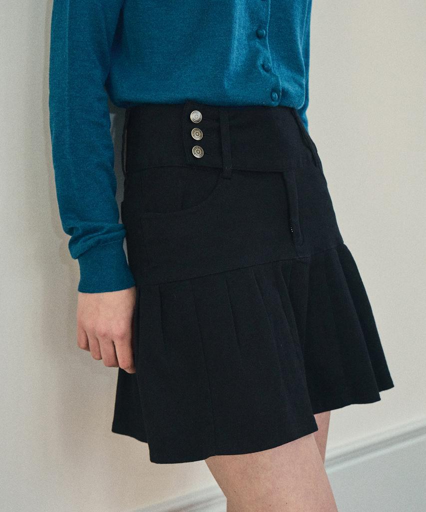 Aueonoseuteljia Twill Cotton Pintuck Skirt_Black(Oc25-Sk01)