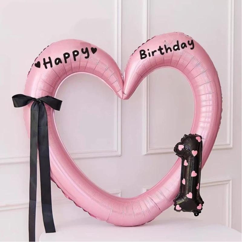 Hollow Out Love Heart Balloon Birthday Party Decoration Photo Props Love Ballons Baby Shower Wedding Party Gifts Party Balloon