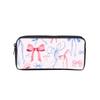 Bow Print Single Layered Pencil Case for Boy/Girls Best Gift Cartoon School Supplies Pencil Pouch for Children