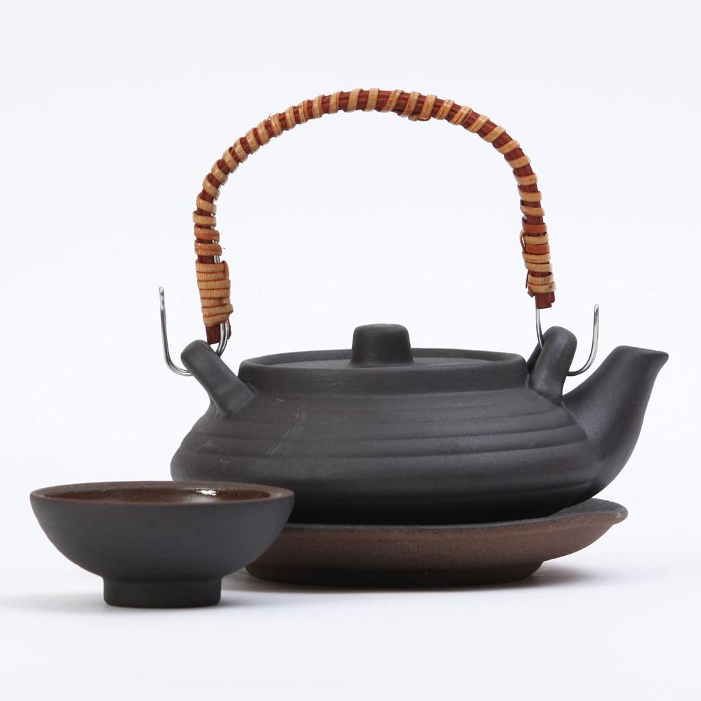 Maruyoshi Pottery Teapot Set, Flat, Smoked, M2219