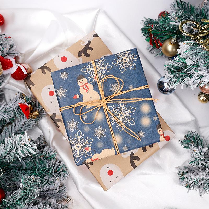 1PC 43x300cm Christmas Gift Wrapping Paper Santa Claus Xmas Tree Gift Packaging Paper DIY Craft Xmas New Year Decorative Paper