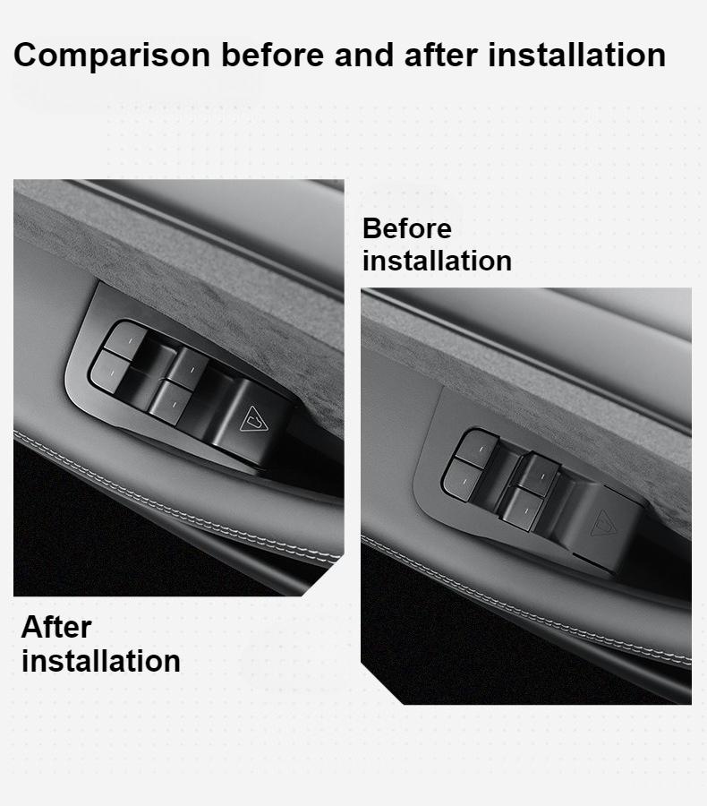 For Tesla Model YL 2025 2026 Only Fit Left Rudder Car Glass Lift Switch Panel Door Armrest Lift Control Trim Cover Accessories