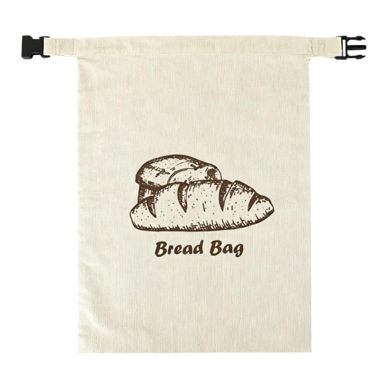 Efficient Cotton Drawstring Bread Sacks For Keeping Baguettes Freshness Compact Kitchen Storage Bag With Sturdy Locked Edges