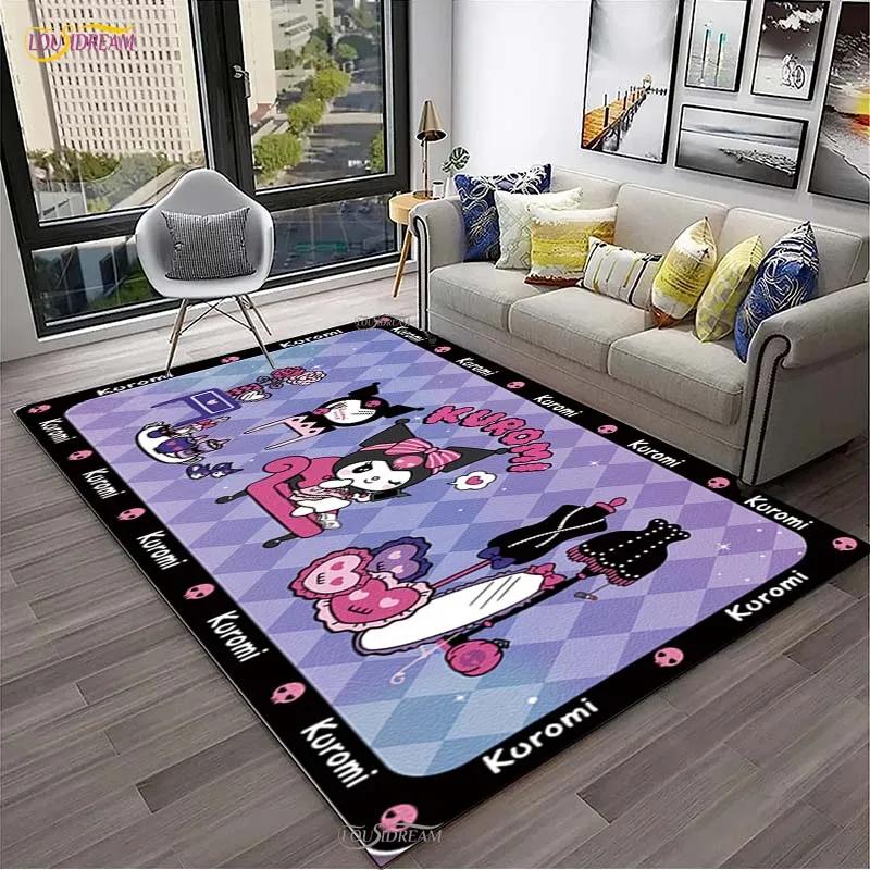 Kuromi Cartoon Anime kawaii Carpet for Living Room Bedroom Cute Rug Kitchen Door Kids Un-slip Floor Mats Alfombra Birthday gift