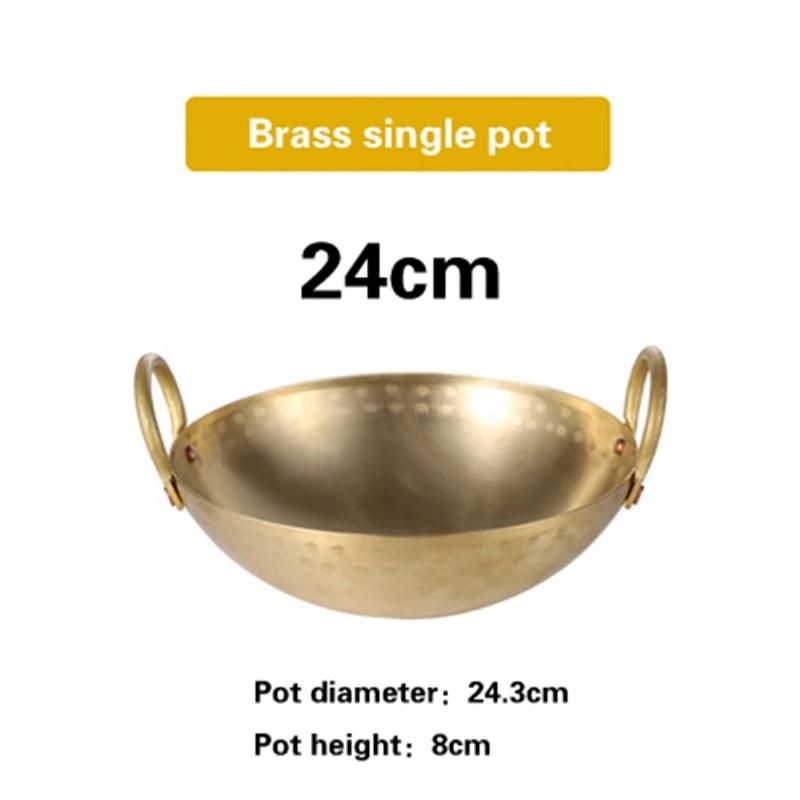 Pure Copper Dry Pot Cooking Hot Pots Thickened Creative High-grade Pot  Golden Alcohol Stove Panela Cooking Pot Pots and Pans