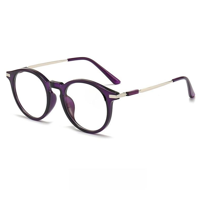 Neue Vintage-Lesebrille mit rundem Rahmen für Damen und Herren, großer Rahmen, Blaulichtfilter, Alterssichtigkeitsbrille mit transparenten farbigen Gläsern