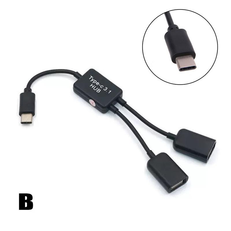 Cablu Micro USB/Tip C la Hub cu Port Dual, Splitter în Y pentru Adaptor Tabletă PC Android