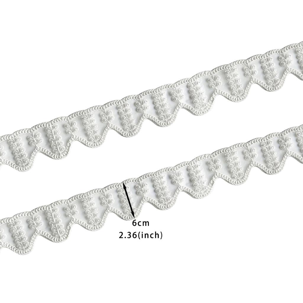 White Organza Handmade Beads Embroidered Barcode Clothing Lolita Wedding Dress Decorative Accessories Lace