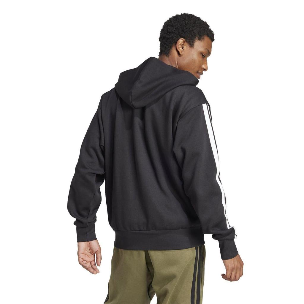 adidas Mens 3 Stripes Fleece Full Zip Hoodie