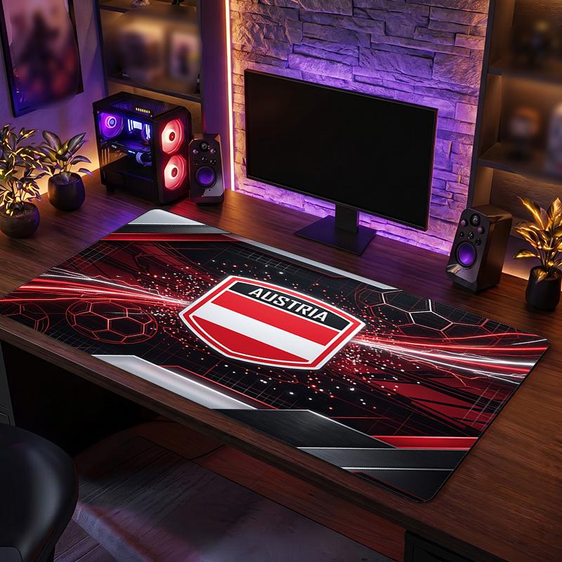 Austria Football Crest Mouse Pad, Extended Non Slip Rubber Desk Mat for Gaming Office Laptop Fan Gift