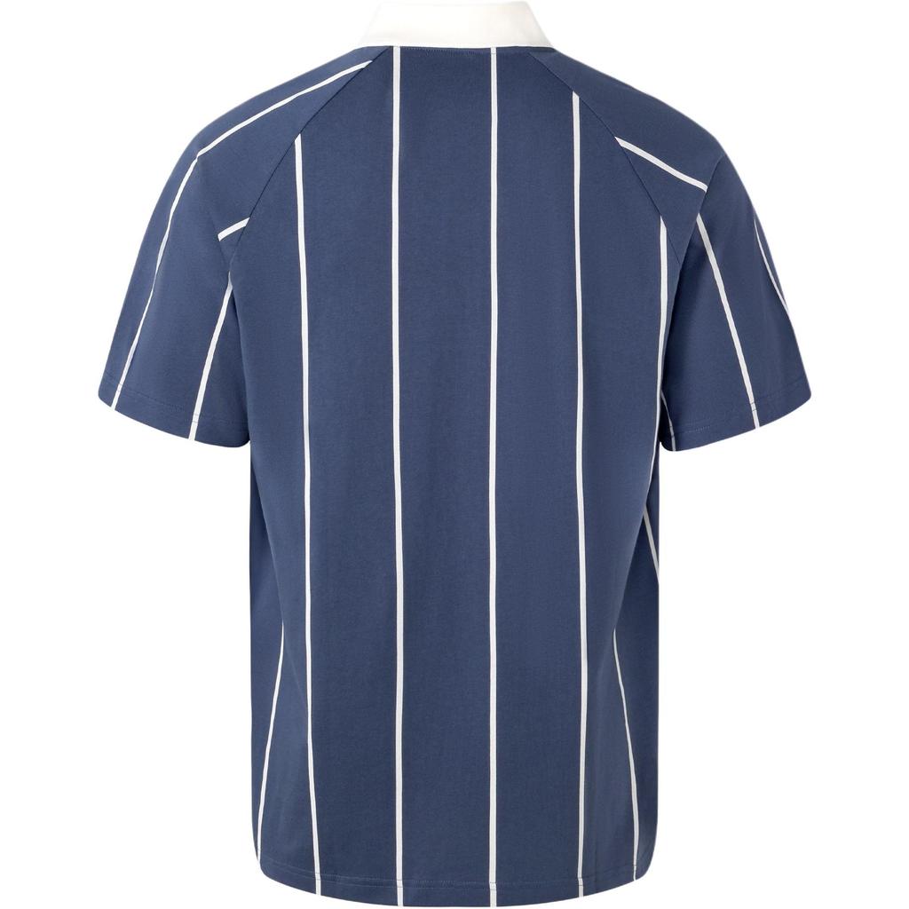 Adidas Striped Short Sleeve Polo Shirt Men Tops Ink-Blue Han-Jade-White JC5745