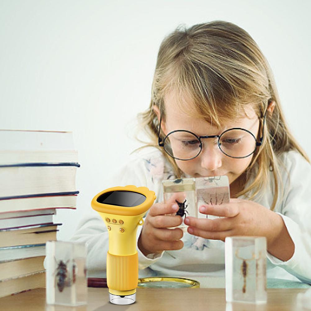 1000X Handheld Digital Microscope 2 Inch IPS Screen Handheld HD Microscope 2MP Lens Mini Portable Microscopes with 8 LED Light