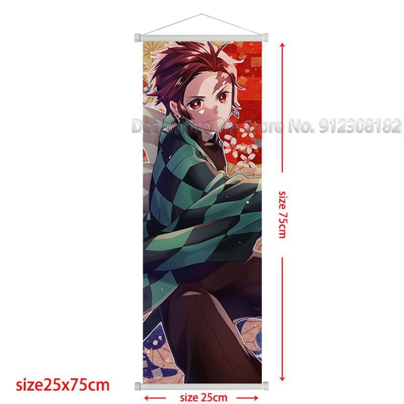 

Плакат-свиток Истребитель демонов Камадо Тандзиро Холст Картина Незуко Классическое настенное искусство Картины для гостиной Украшение дома 25*75cm бейкер миллер розовый