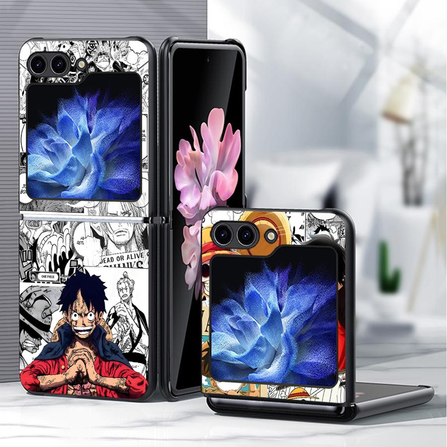 Capa Dura para Celular para Samsung Galaxy ZFlip5 Z Flip 7 6 5 4 3 ZFlip6 ZFlip3 ZFlip4 ZFlip7 FE One Piece Capitão Luffy