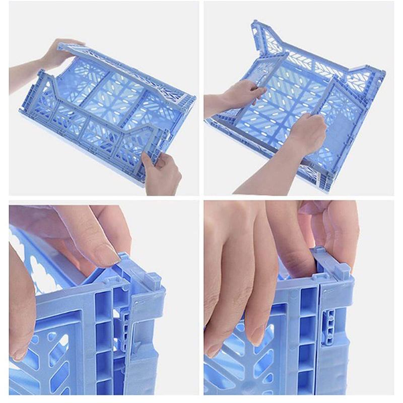 Kell Plastic Baskets Stackable Organizer Pantry Storage Bins Folding Containers Crate